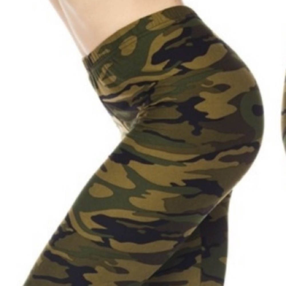 Camo Print High Waist Waisted Leggings - Picture 5 of 6